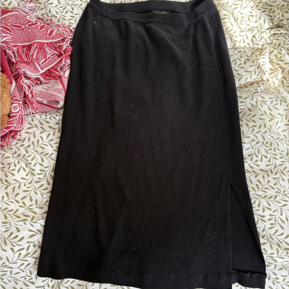 knit black maxi skirt